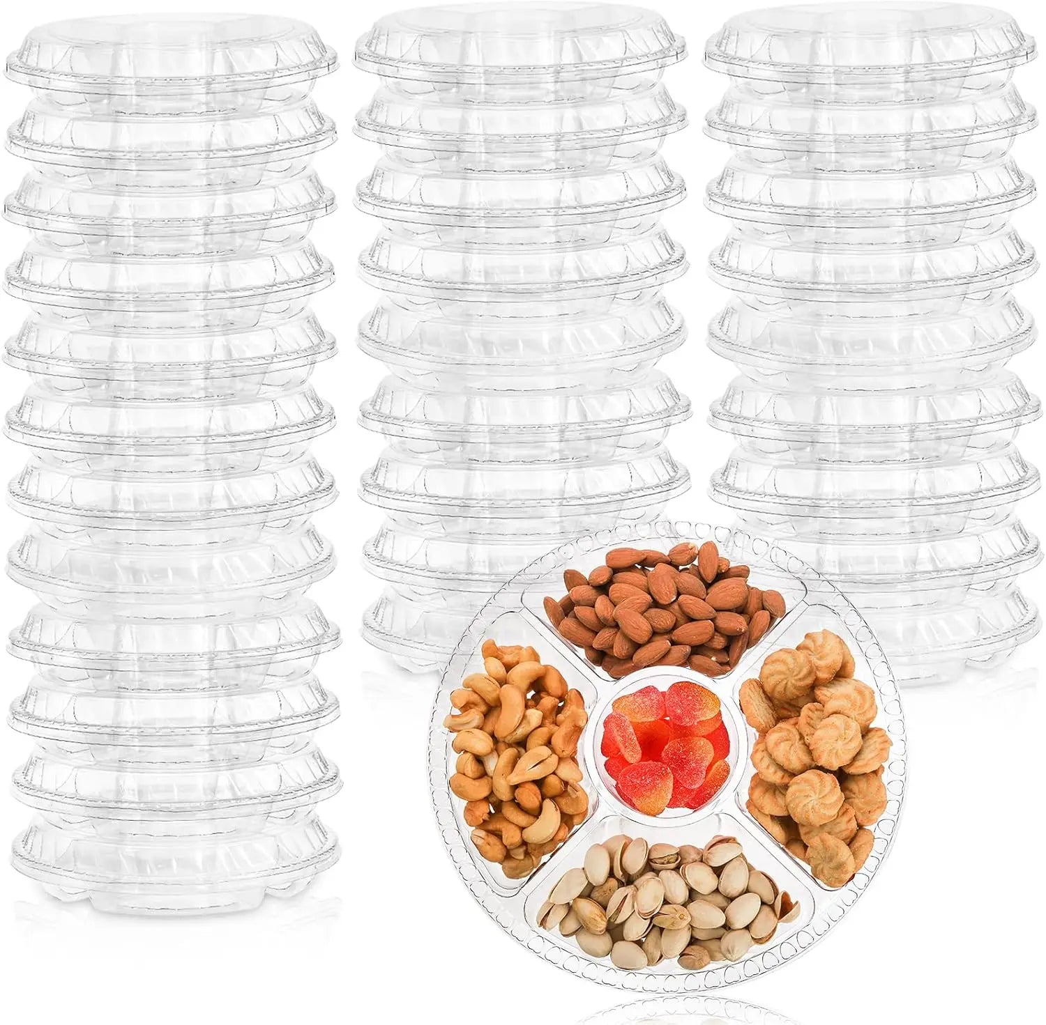 Disposable 5-Compartment Plastic Appetizer Trays