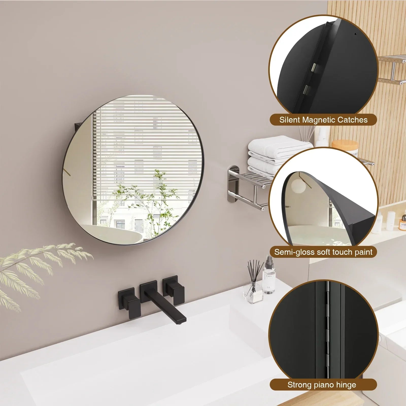 Round Bathroom Cabinet Mirror