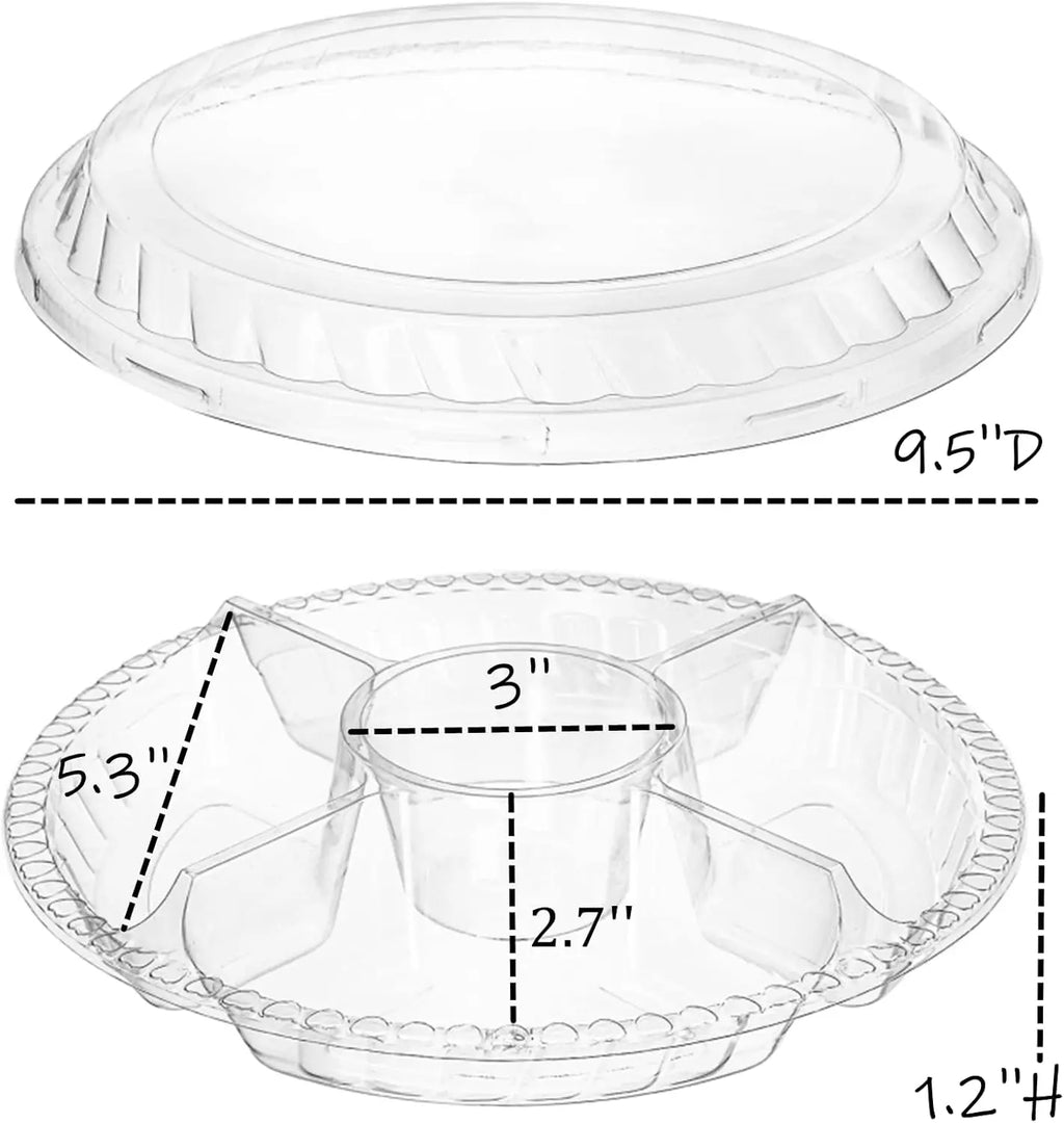 Disposable 5-Compartment Plastic Appetizer Trays