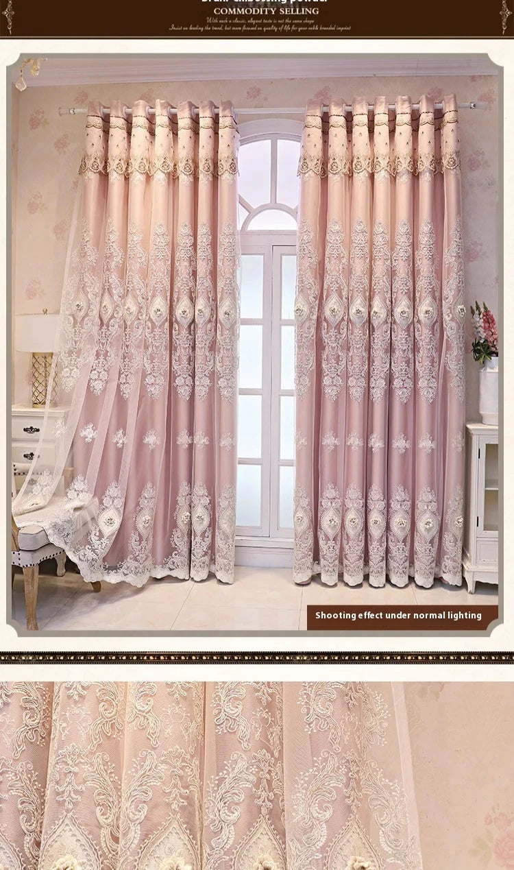 1PC Luxury vintage-style embroidered curtains