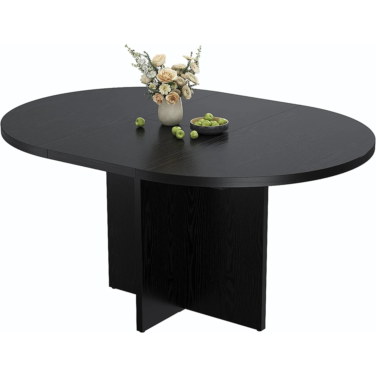 Extendable Round to Oval Dining Table