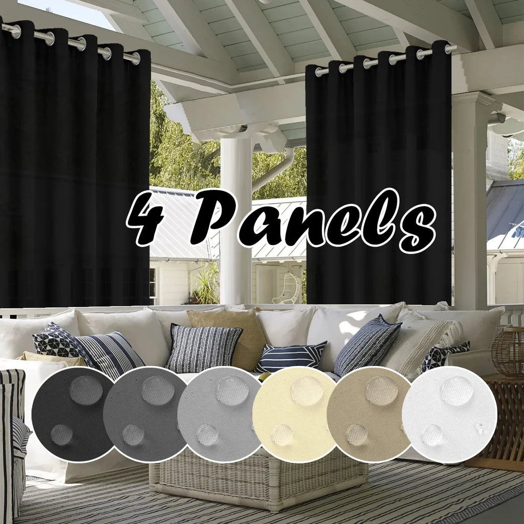 4PCS Waterproof Privacy Outdoor Curtain