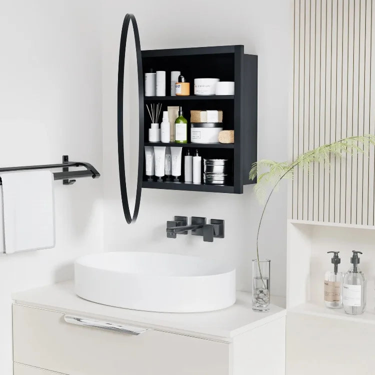 Round Bathroom Cabinet Mirror