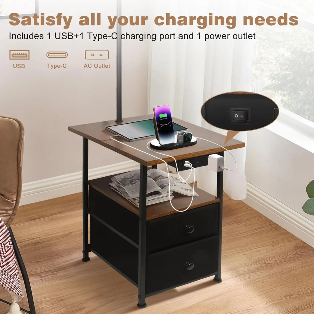 Floor Lamp with Side Table