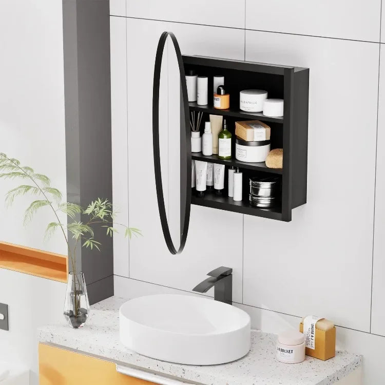 Round Bathroom Cabinet Mirror