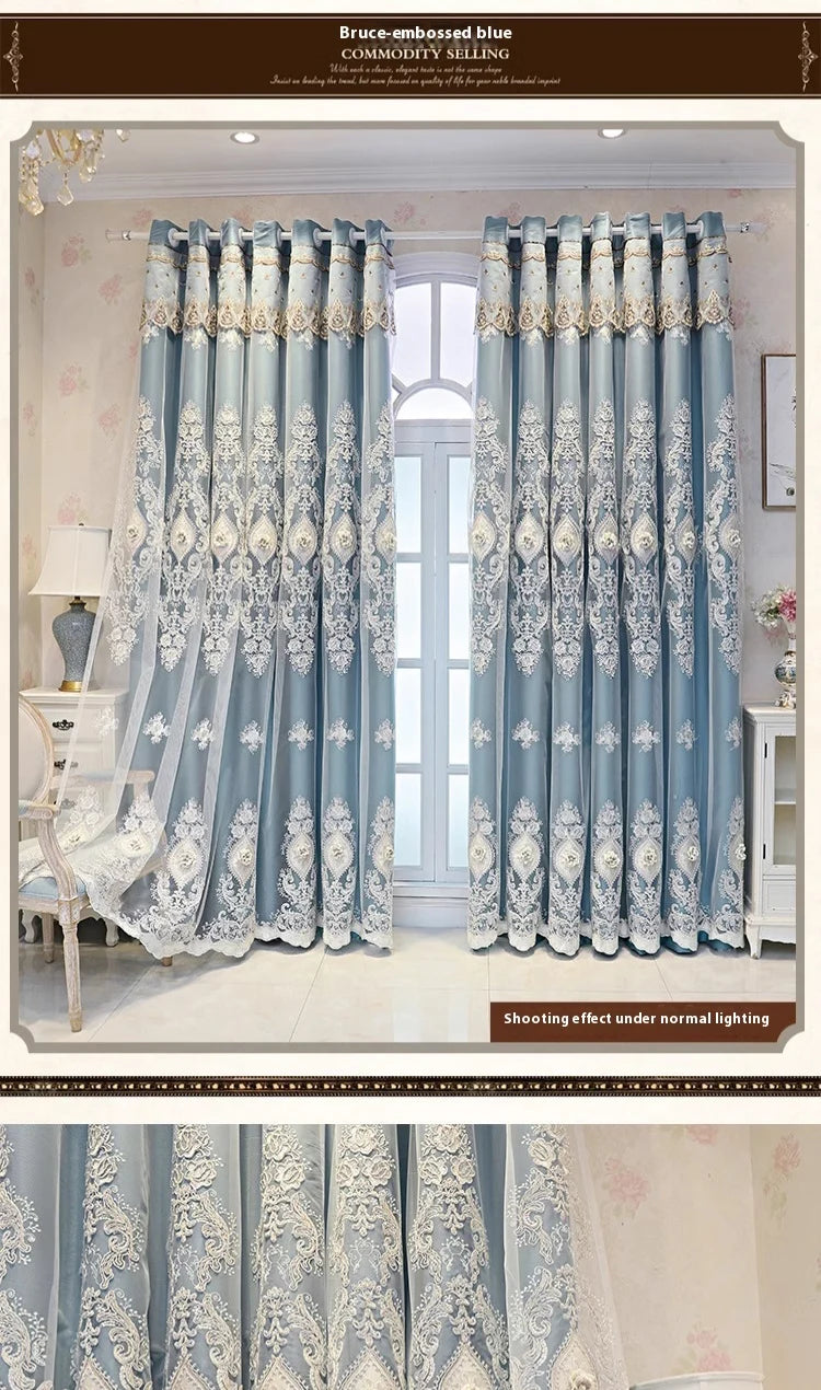 1PC Luxury vintage-style embroidered curtains