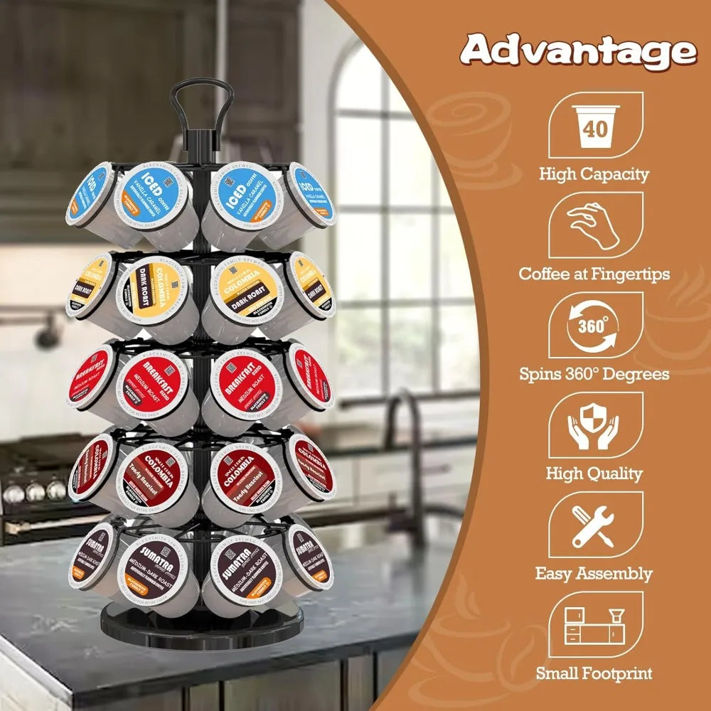 K cup rotating rack