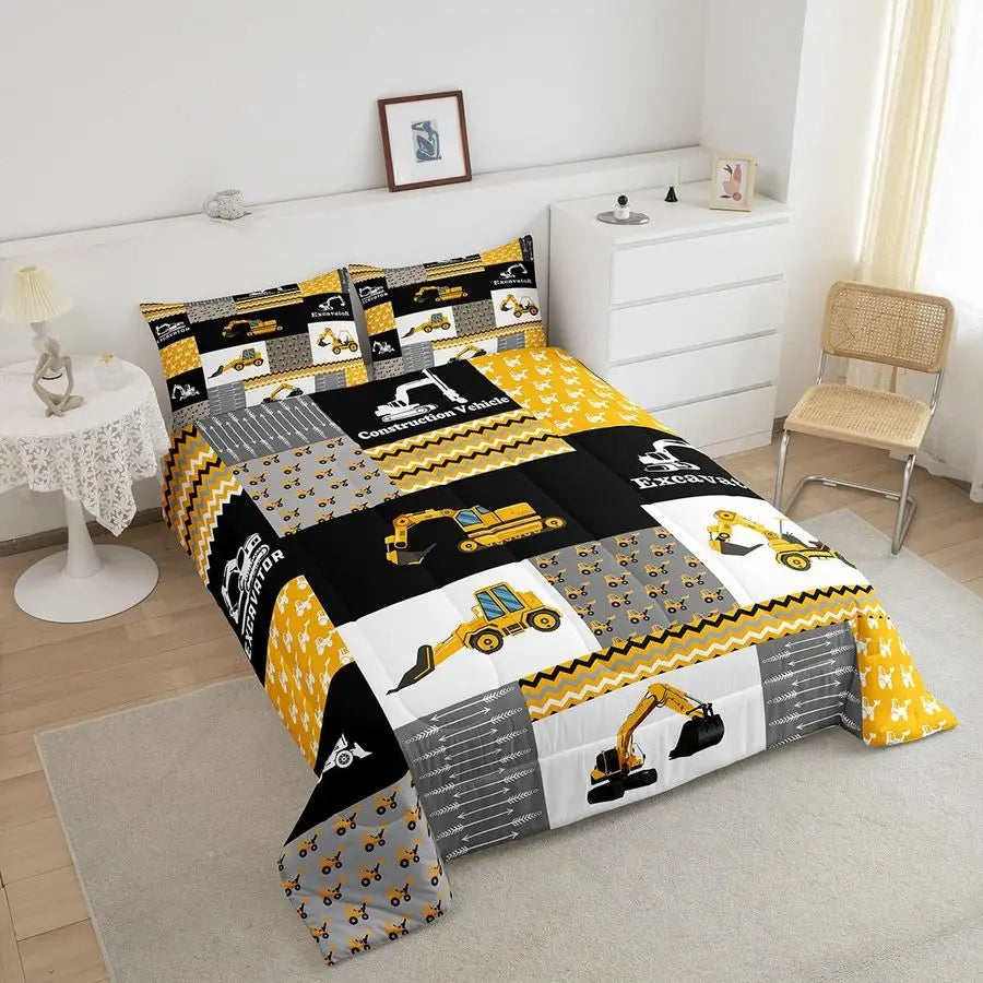 Excavator Comforter Set  for Children Kids