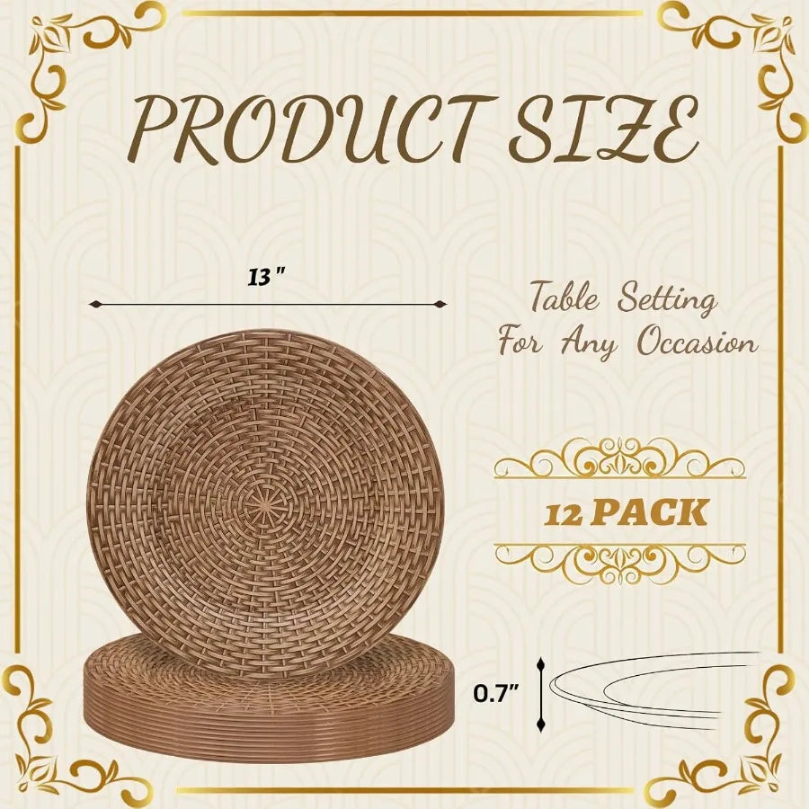 Faux Rattan Charger Plates