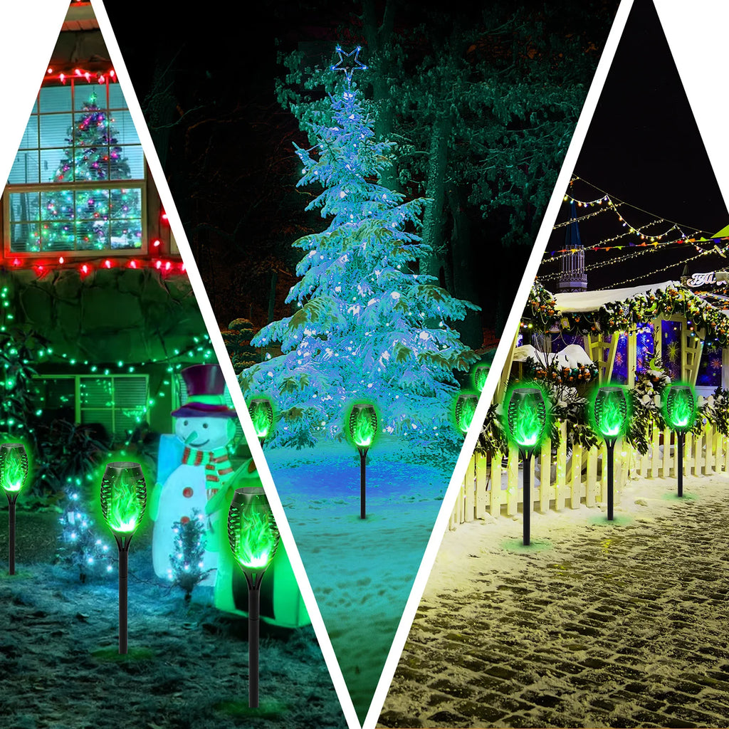 4/6/8/12Pcs Solar Flame Torch Lights