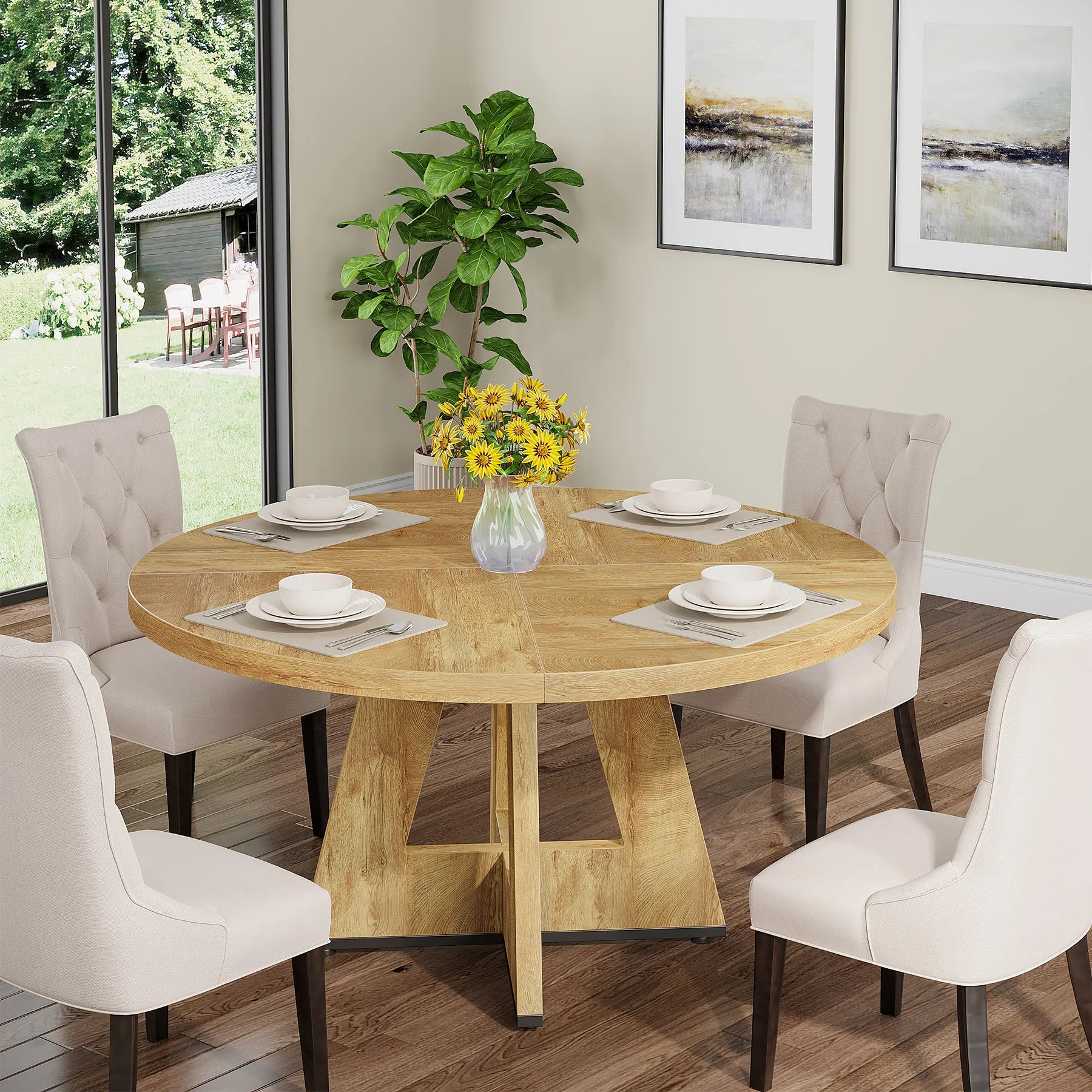 Round Dining Table for 4