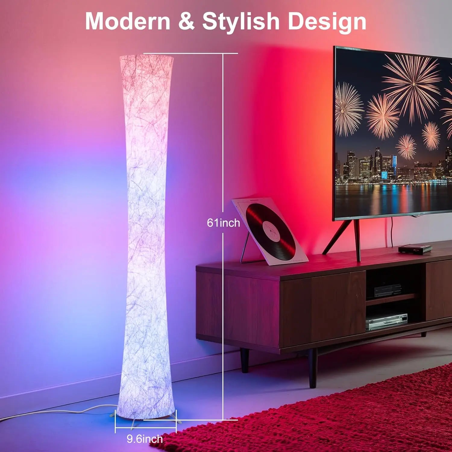 LED Corner Floor Lamp with Music Sync