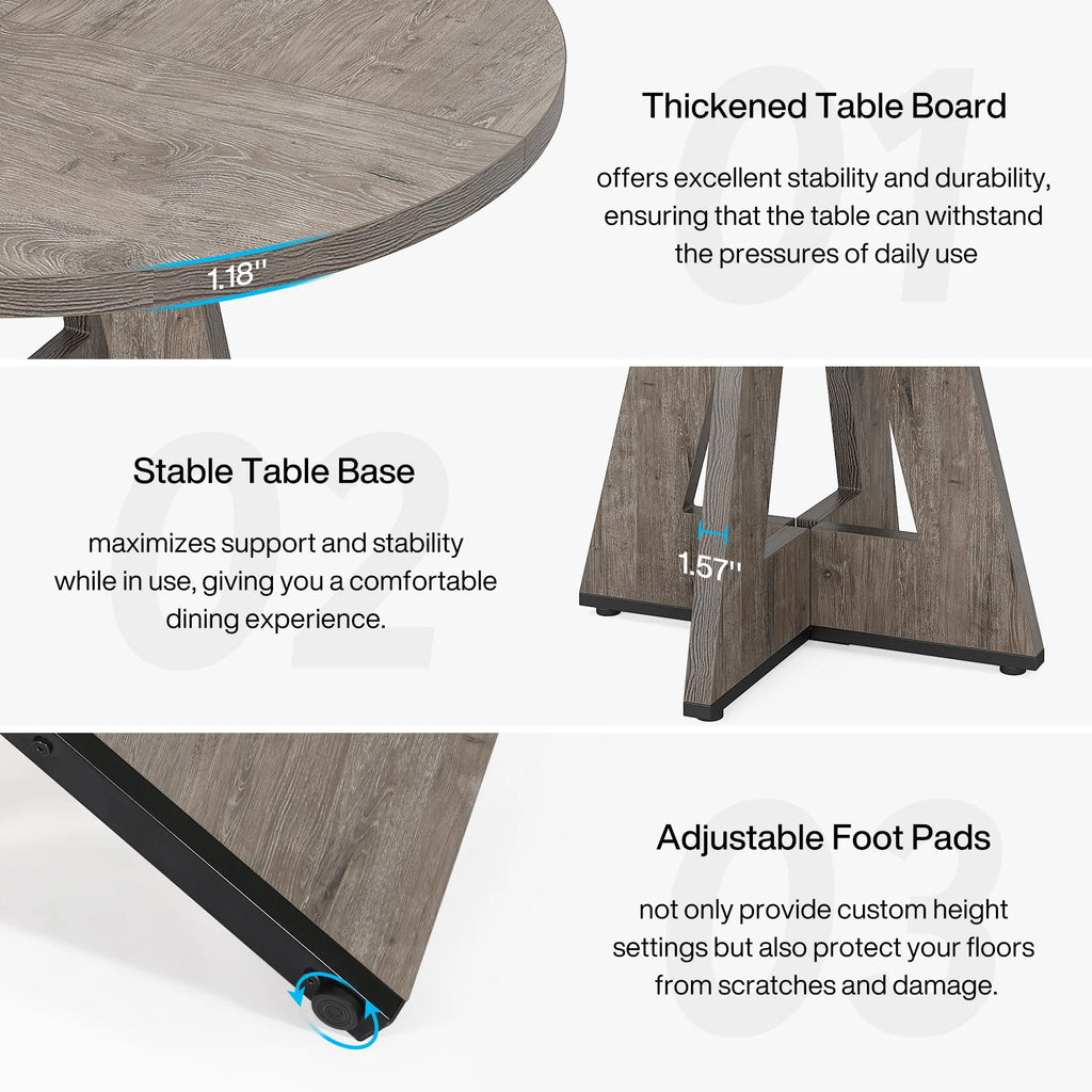 Round Dining Table for 4
