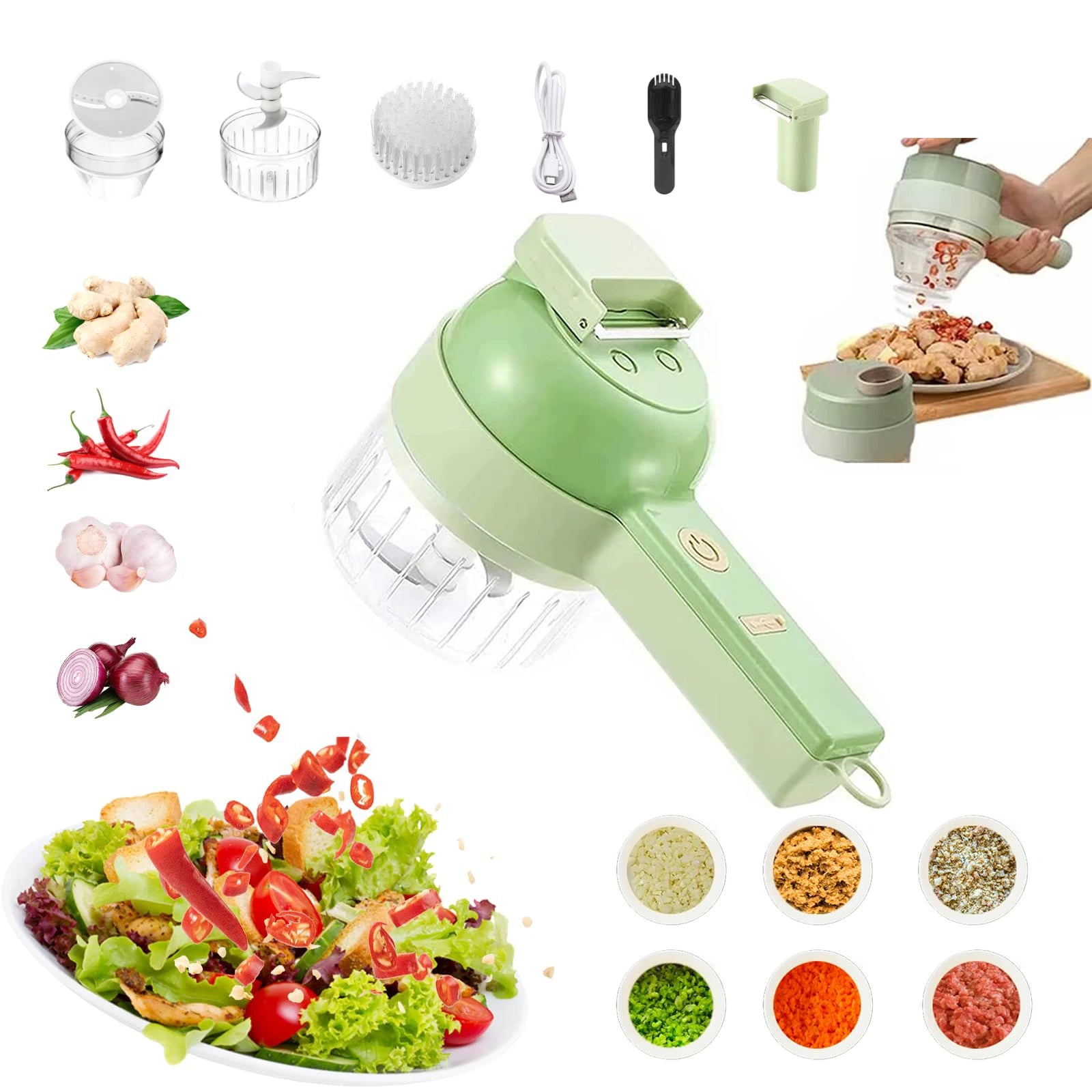 4 in 1 Handheld Electric Vegetable Cutter