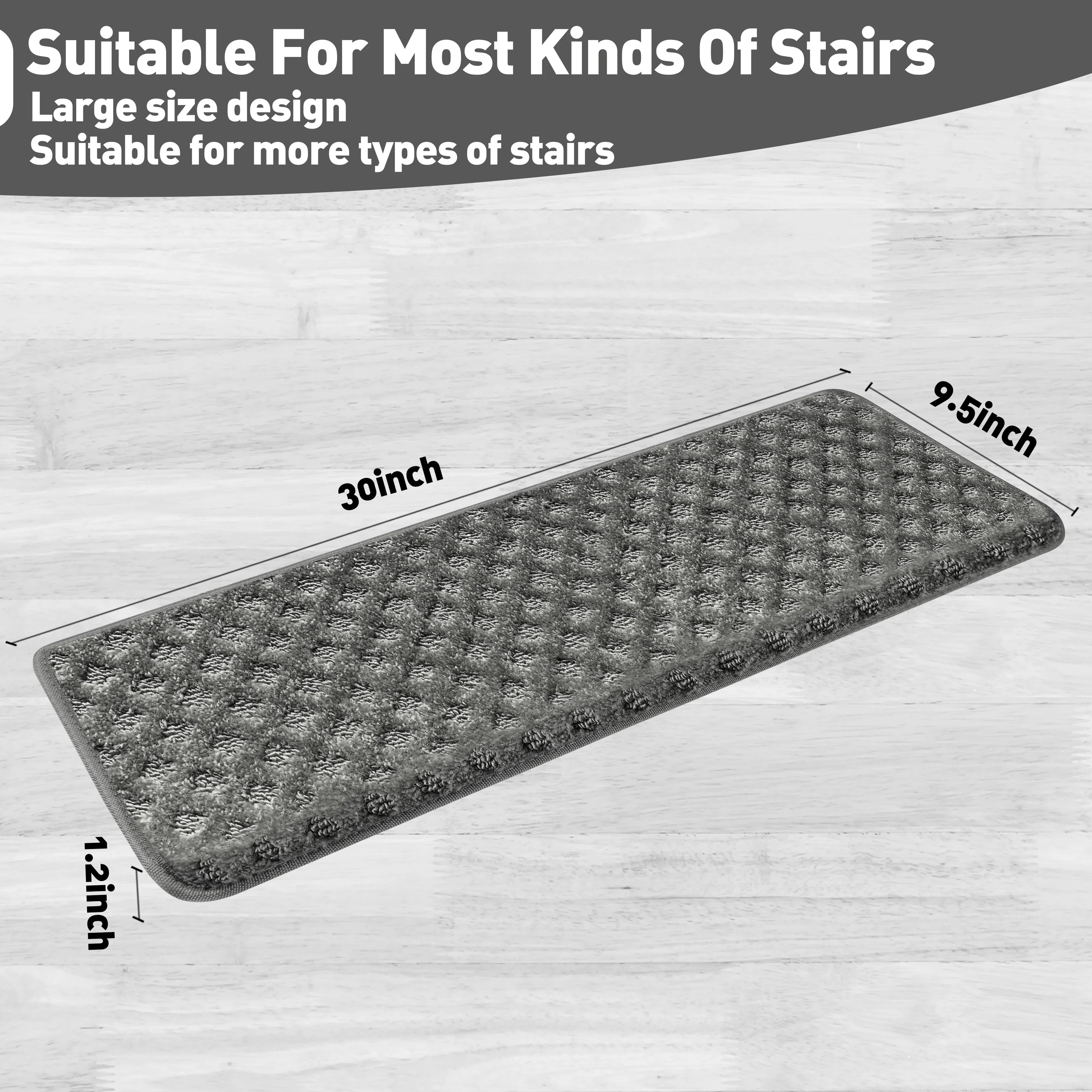 Carpet Stair Treads Set -Non-Slip