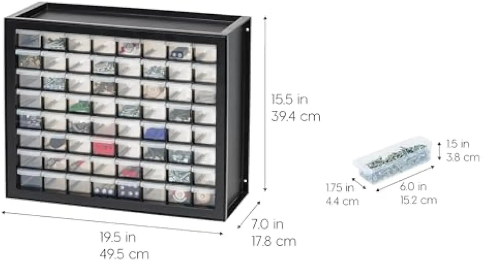 64-Drawer Stackable Organizer Cabinet
