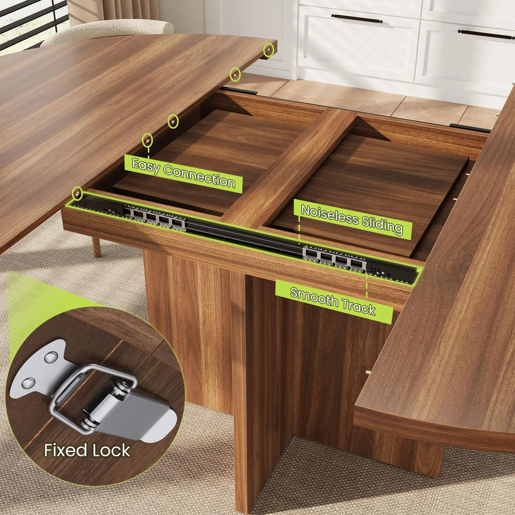 Extendable Round to Oval Dining Table
