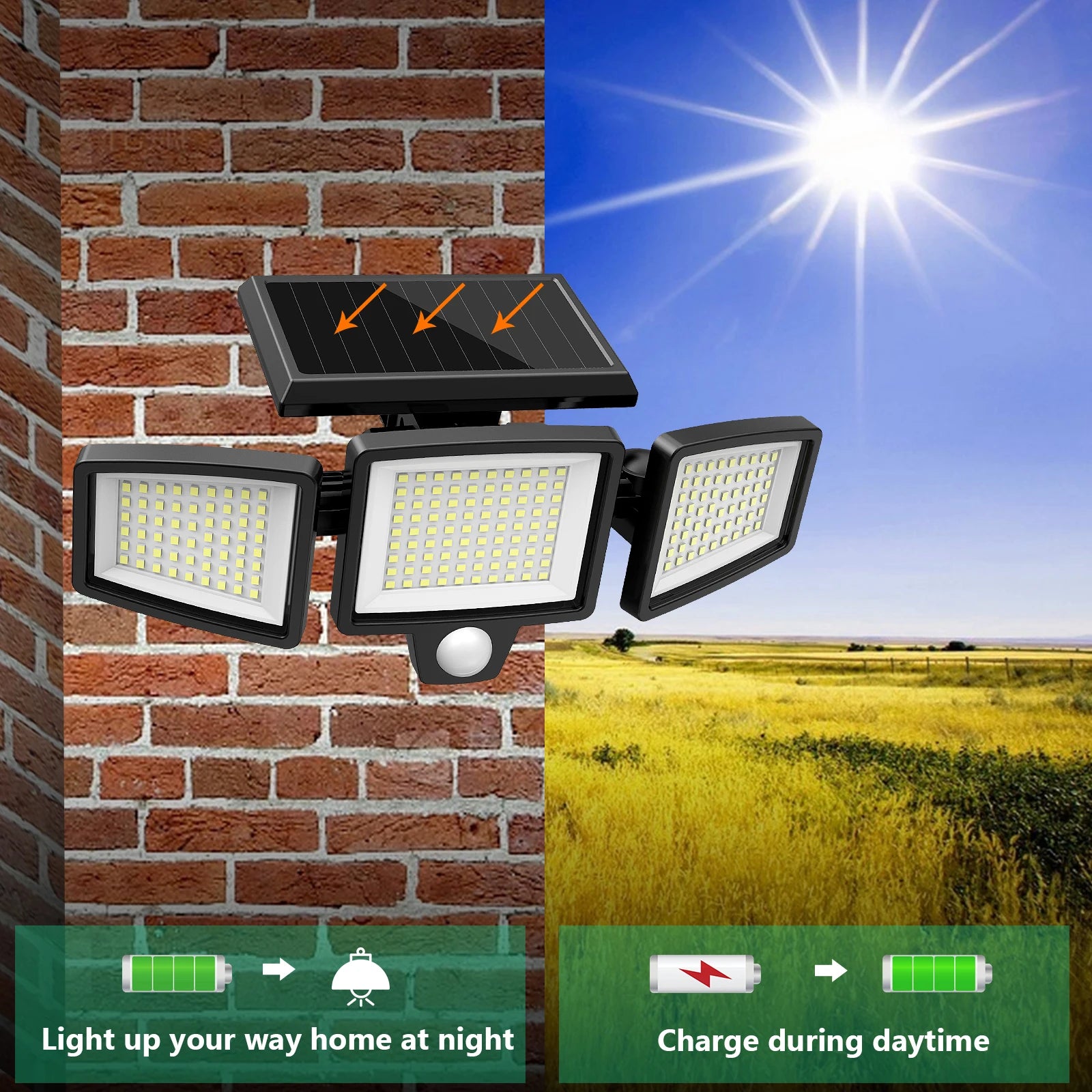 3 Pack Outdoor Solar Lights