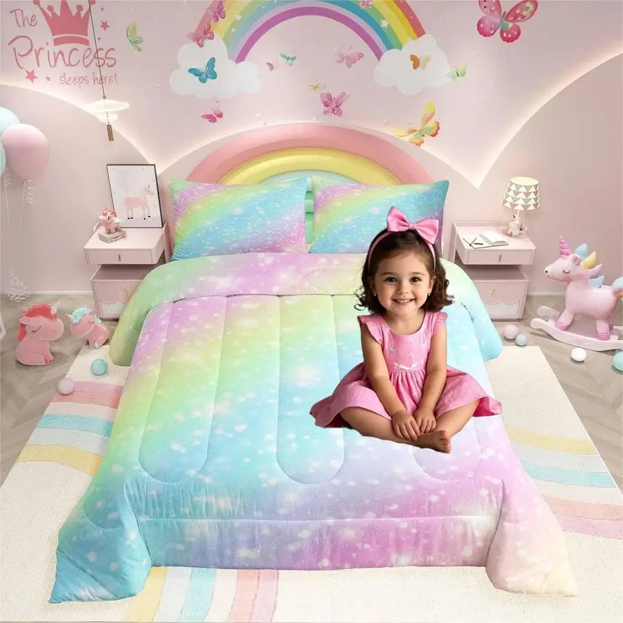 Rainbow Bedding Set for Kids