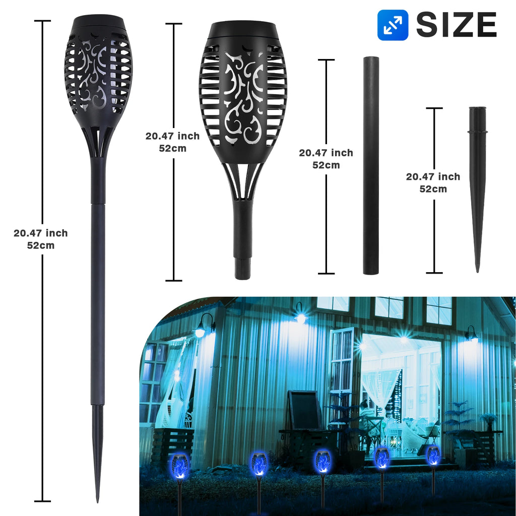 4/6/8/12Pcs Solar Flame Torch Lights
