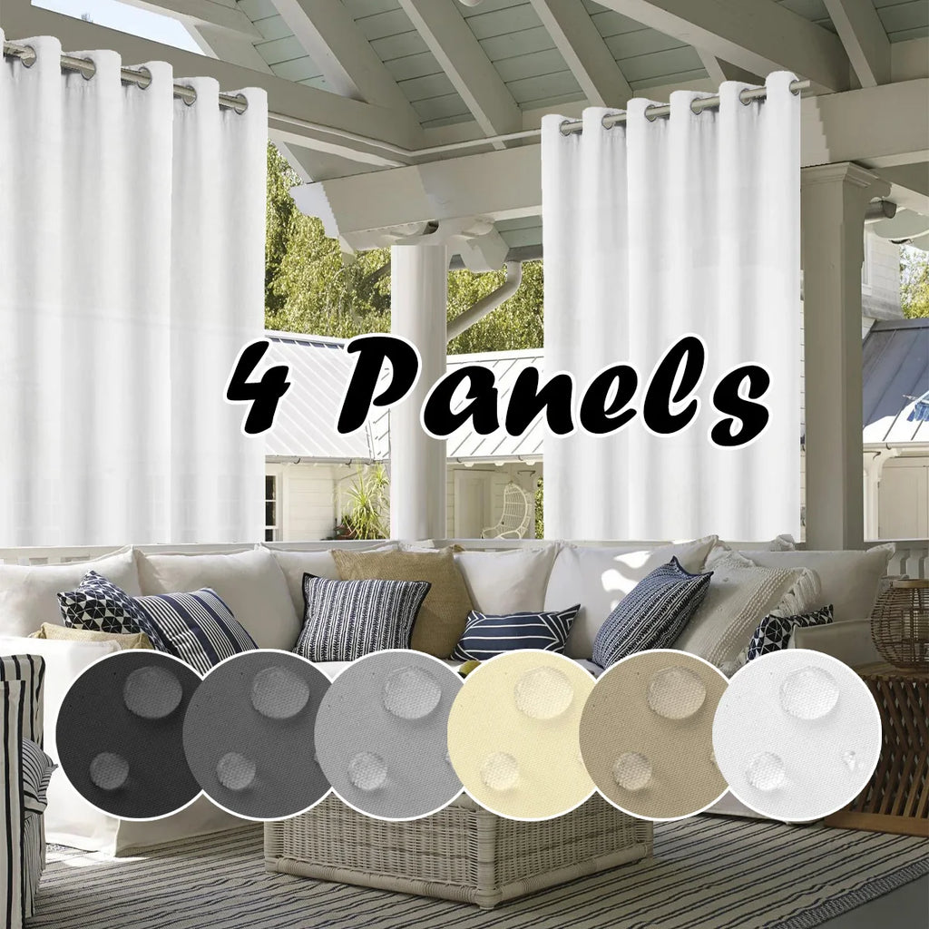 4PCS Waterproof Privacy Outdoor Curtain