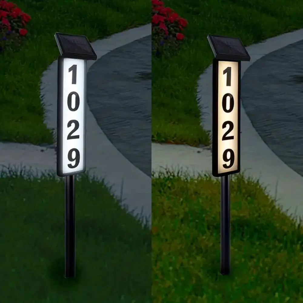1 pc Solar Light Powered House Number