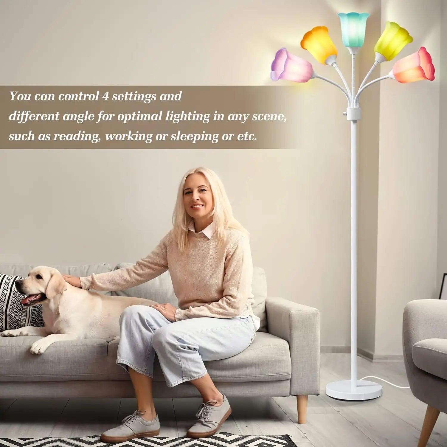 Modern Adjustable Multi-Head Floor Lamp