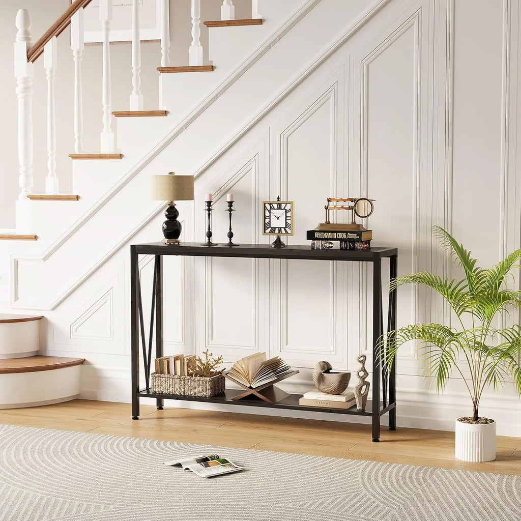 2 Tier Console Table with Storage Shelf