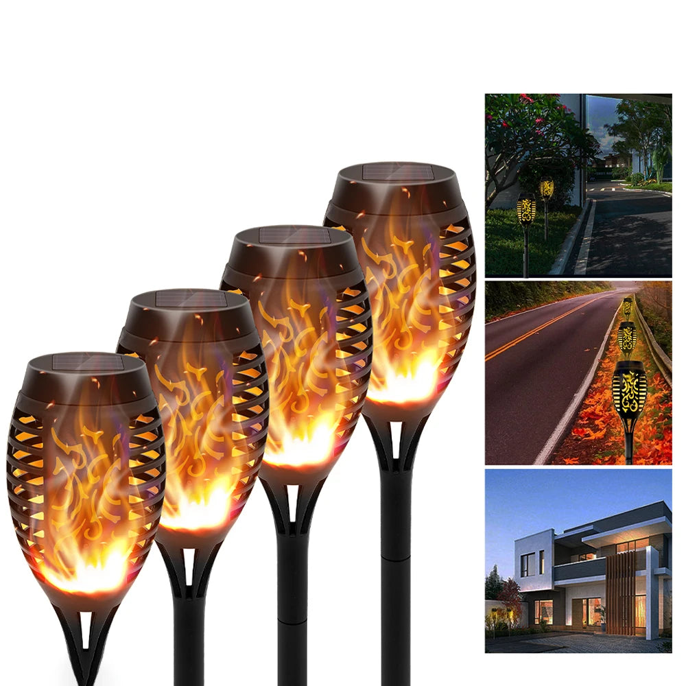 4/6/8/12Pcs Solar Flame Torch Lights