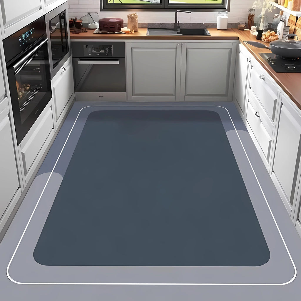Blue Grey Earth Kitchen Floor Mat