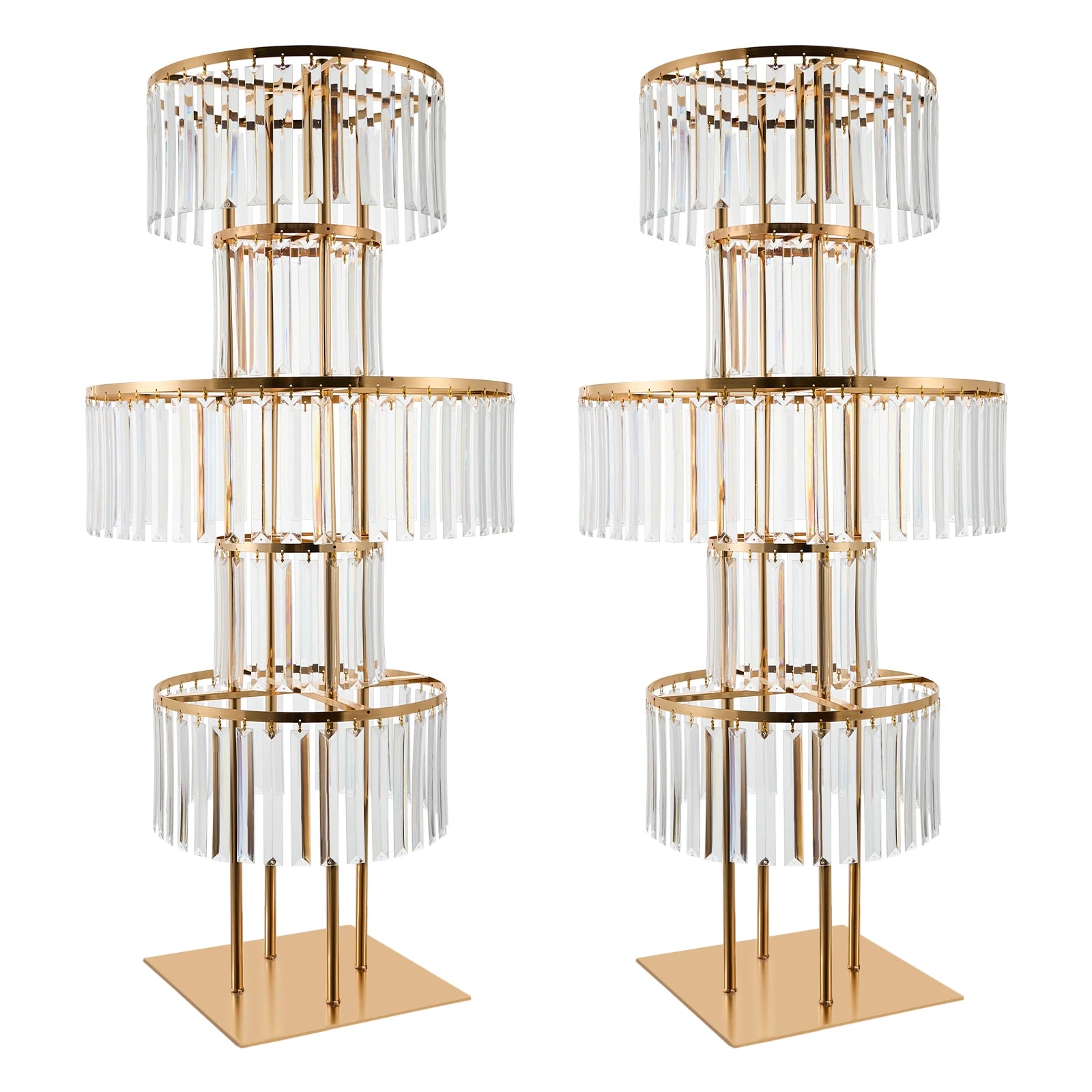 2PCS 5-tier Crystal Flower Stand