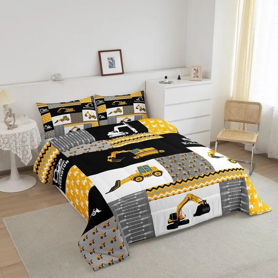 Excavator Comforter Set  for Children Kids