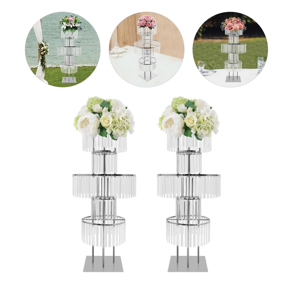2PCS 5-tier Crystal Flower Stand
