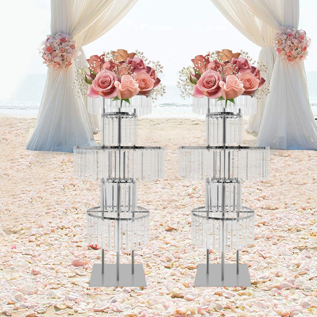2PCS 5-tier Crystal Flower Stand