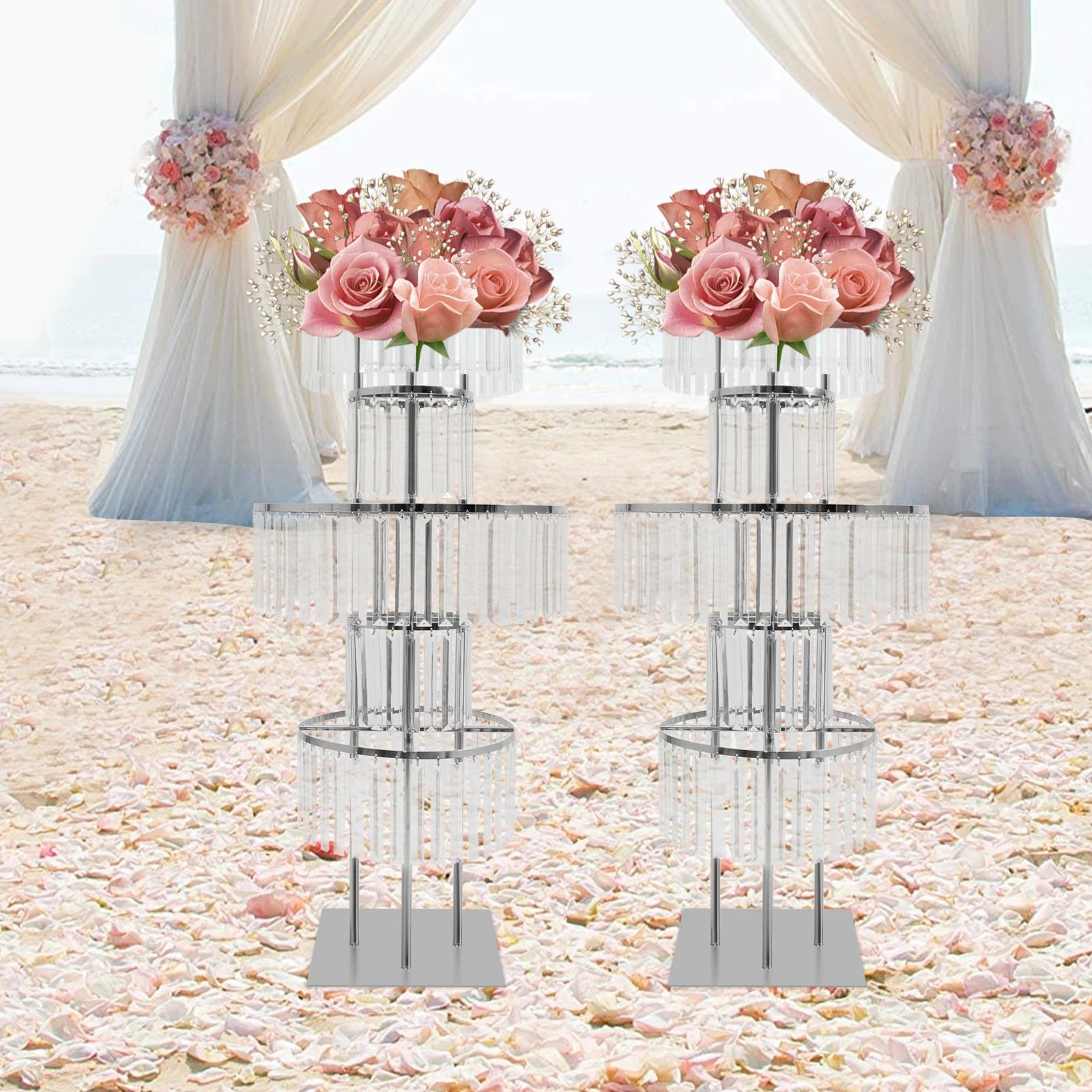 2PCS 5-tier Crystal Flower Stand