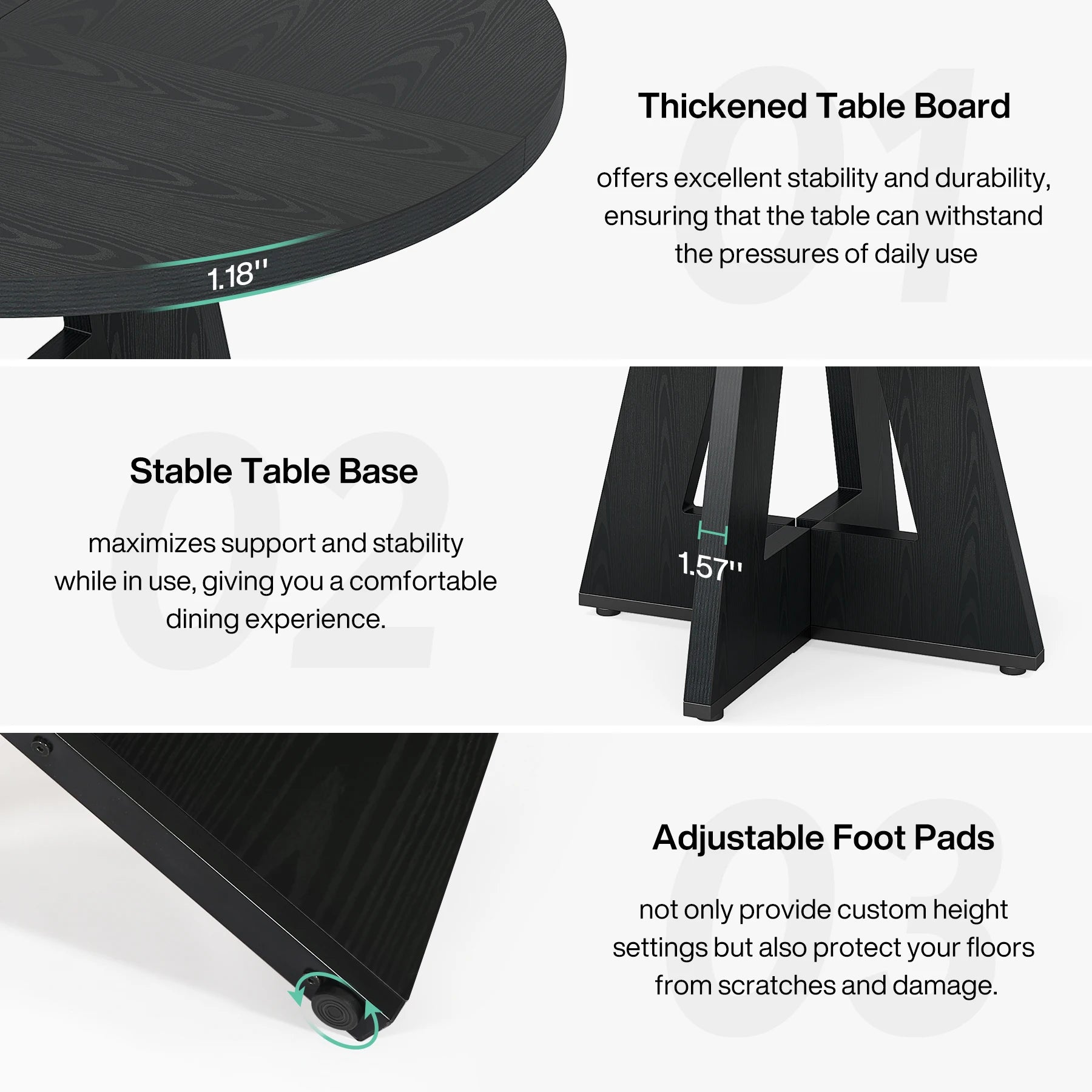 Round Dining Table for 4