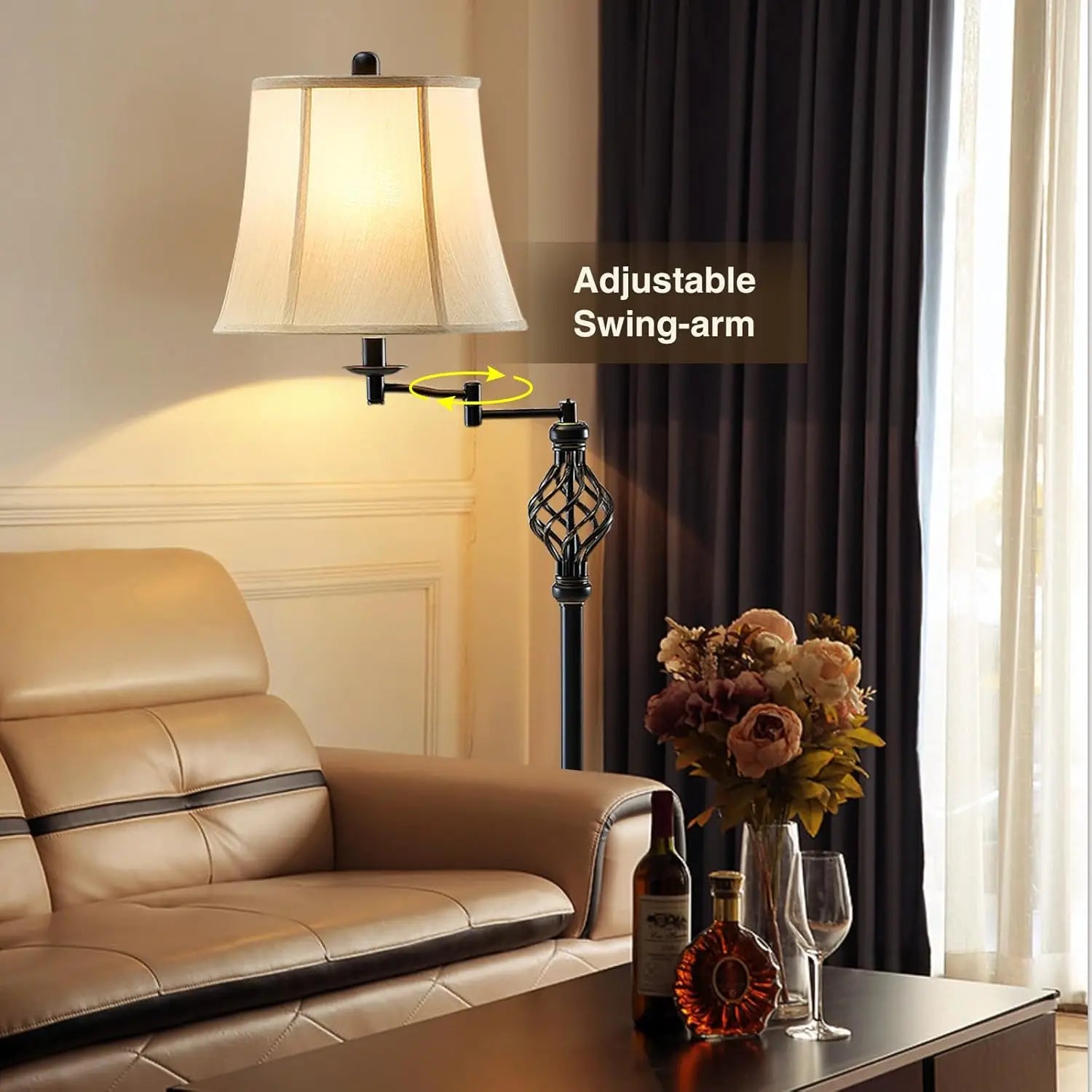 Adjustable Swing Arm Floor Lamp