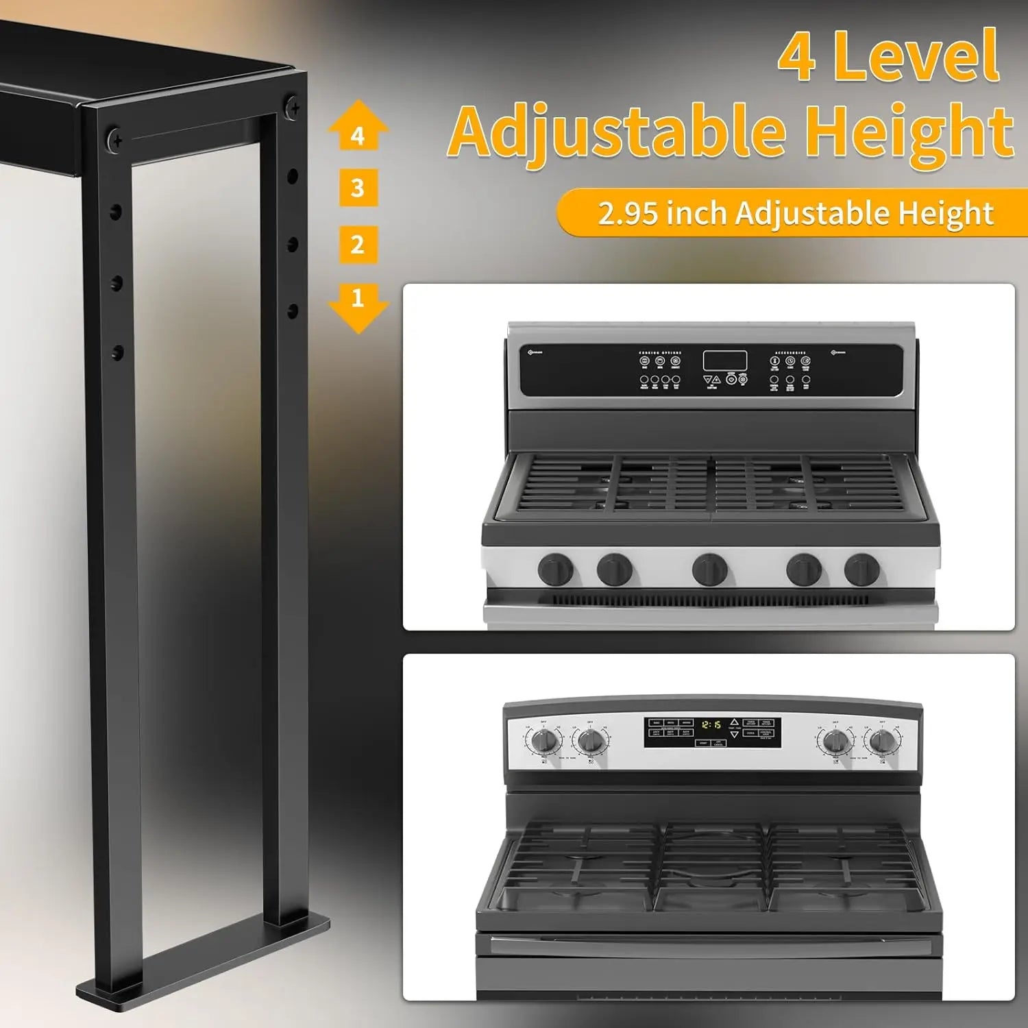 Adjustable 4-Level Spice Rack for Stove Top