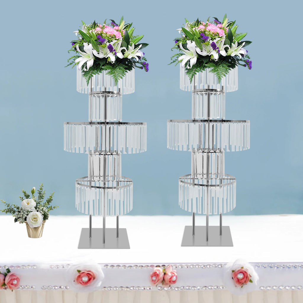 2PCS 5-tier Crystal Flower Stand