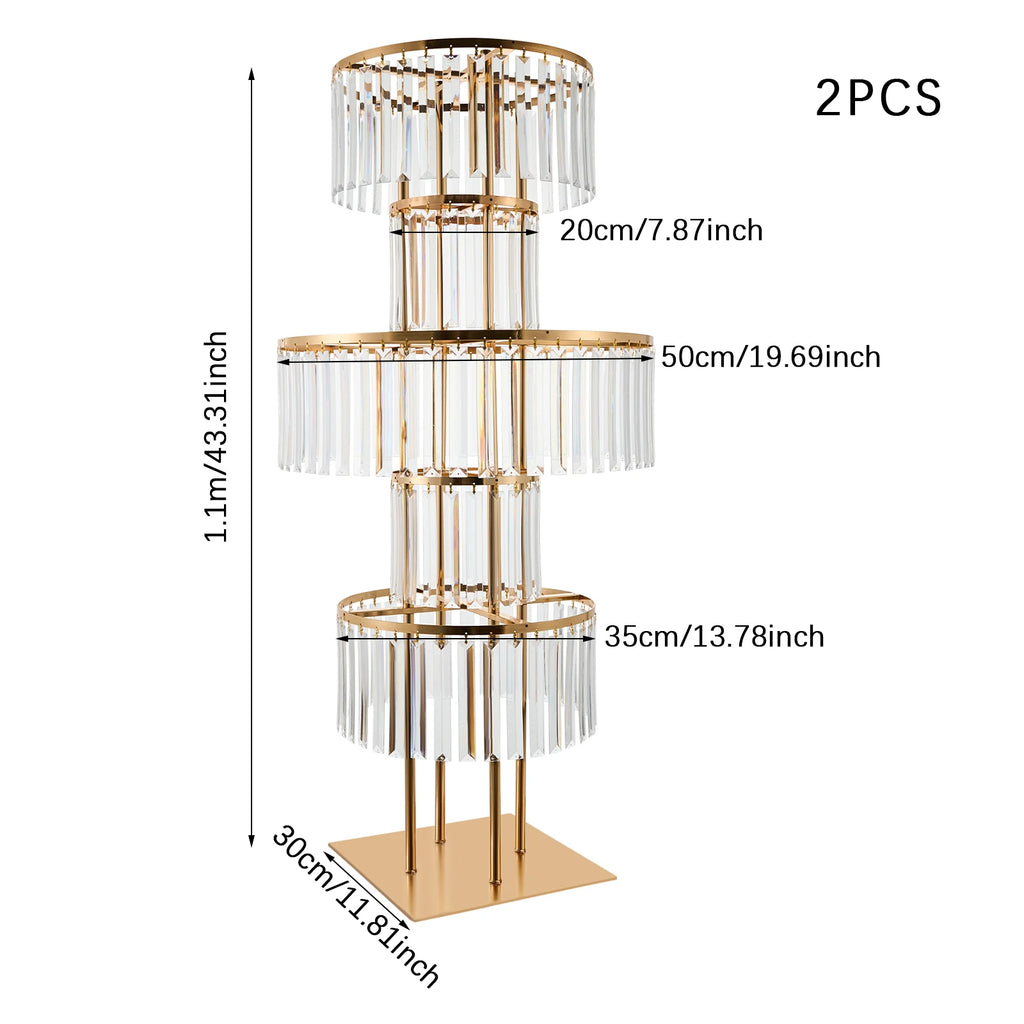 2PCS 5-tier Crystal Flower Stand