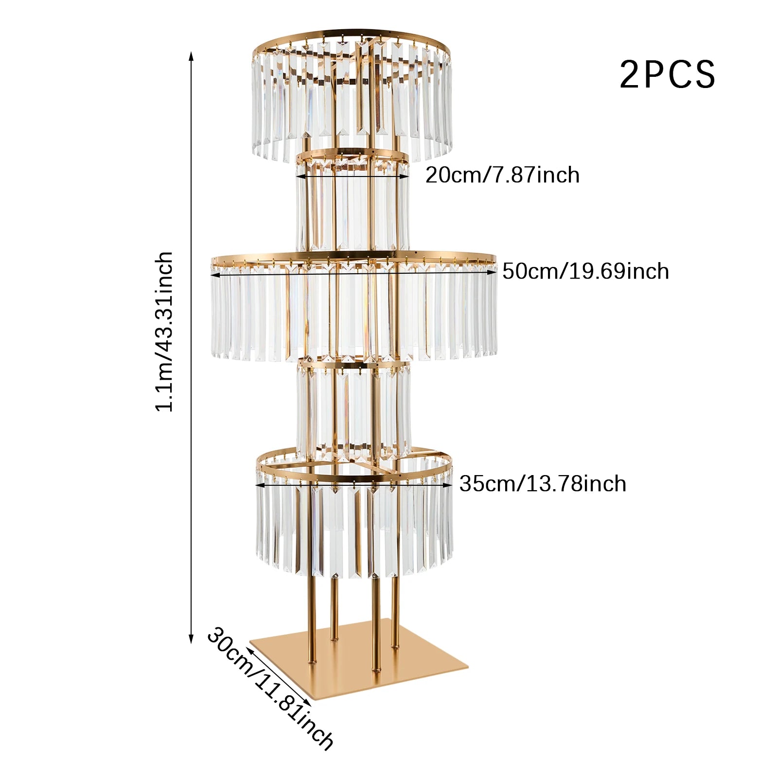 2PCS 5-tier Crystal Flower Stand