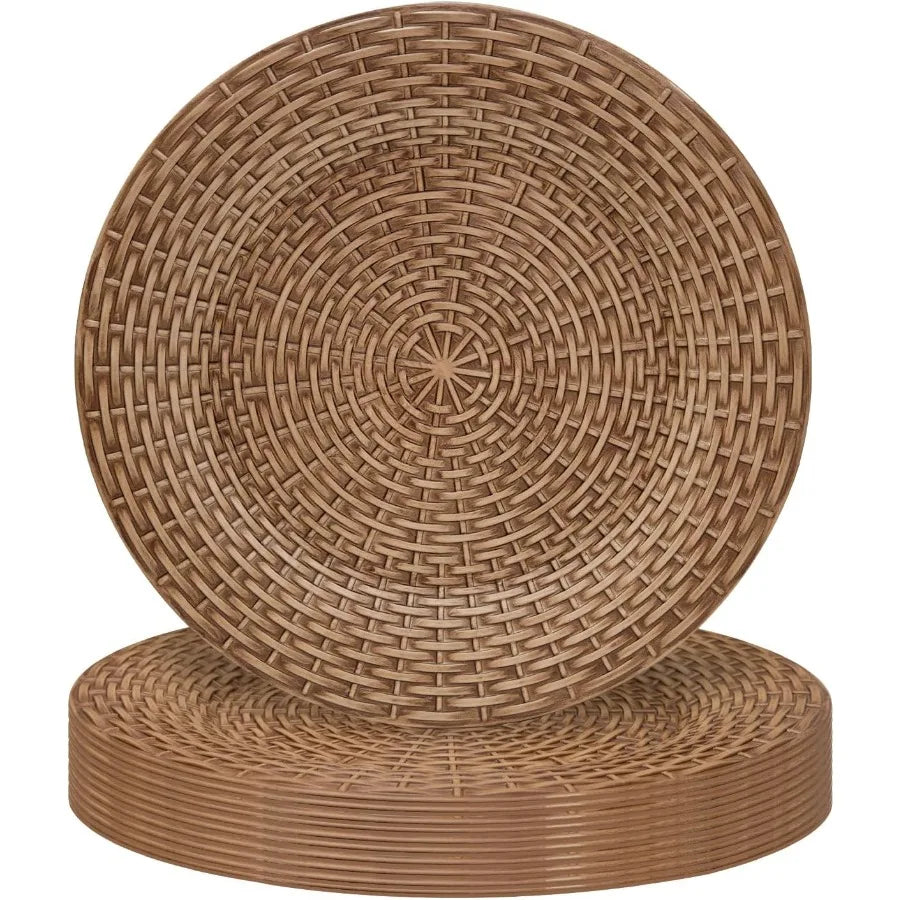 Faux Rattan Charger Plates
