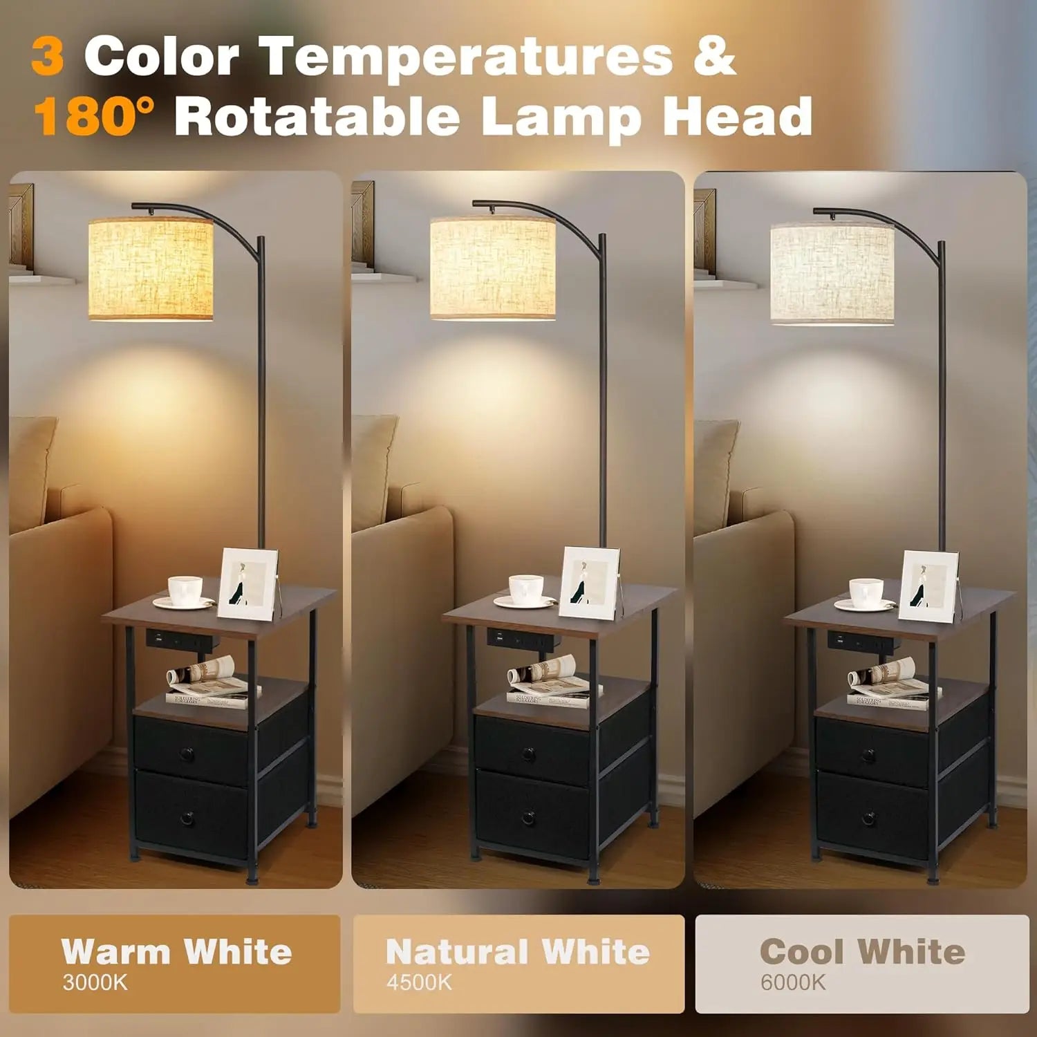 Floor Lamp with Side Table