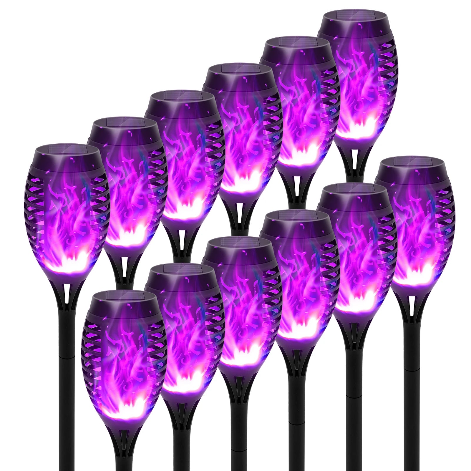 4/6/8/12Pcs Solar Flame Torch Lights