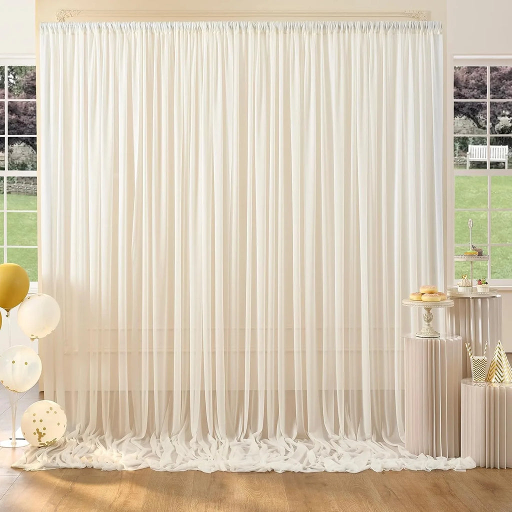 Backdrop Curtains Wrinkle-Free Sheer Chiffon
