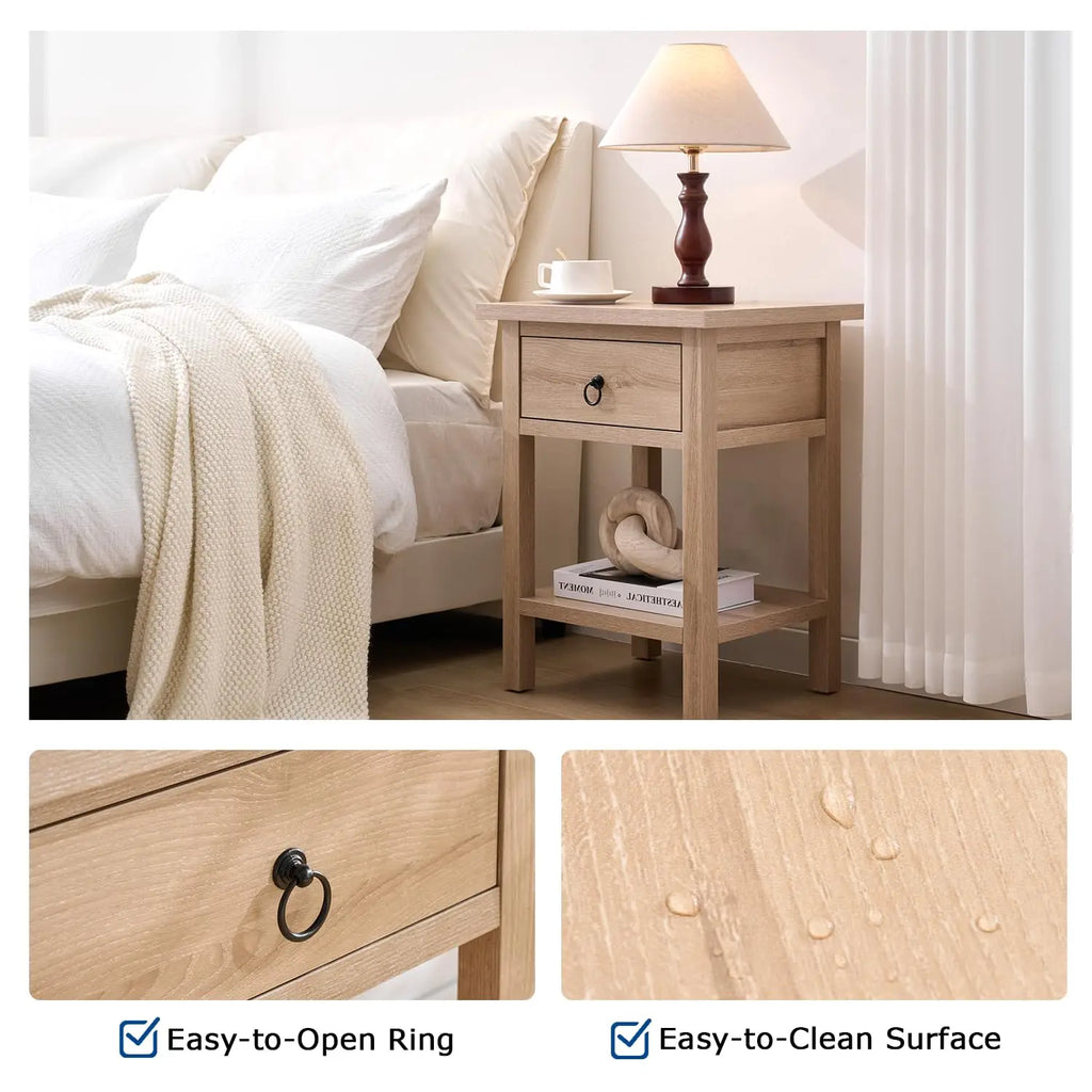 Light Oak Nightstand Set