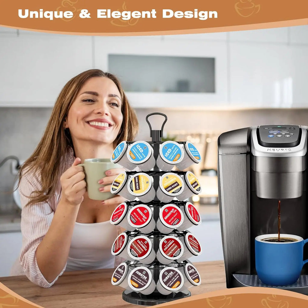 K cup rotating rack
