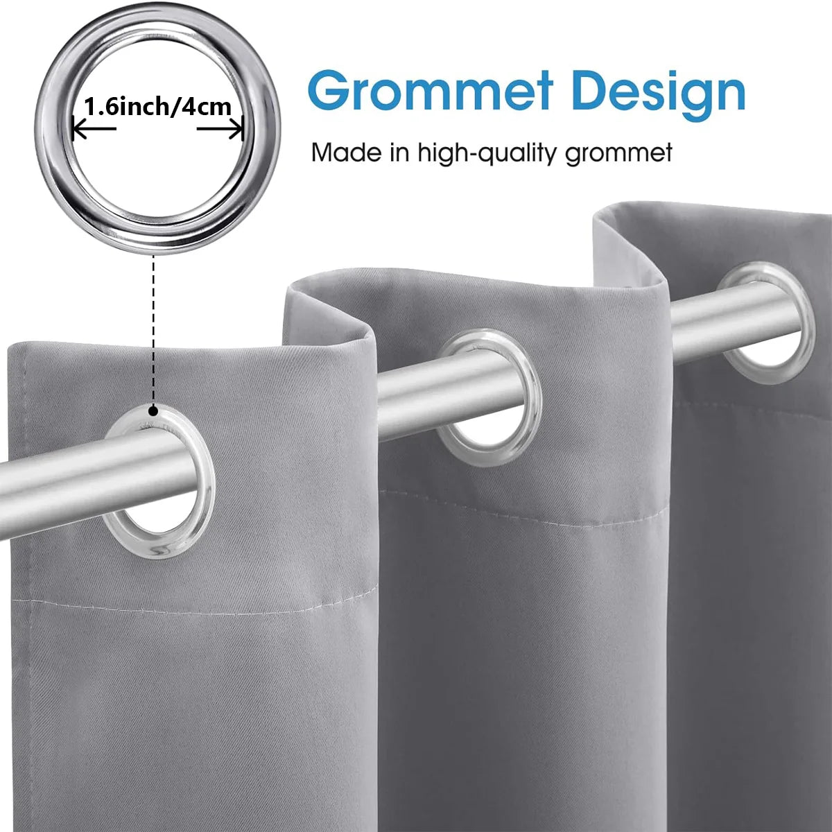 4 Panles Thermal Insulated Blackout Curtains