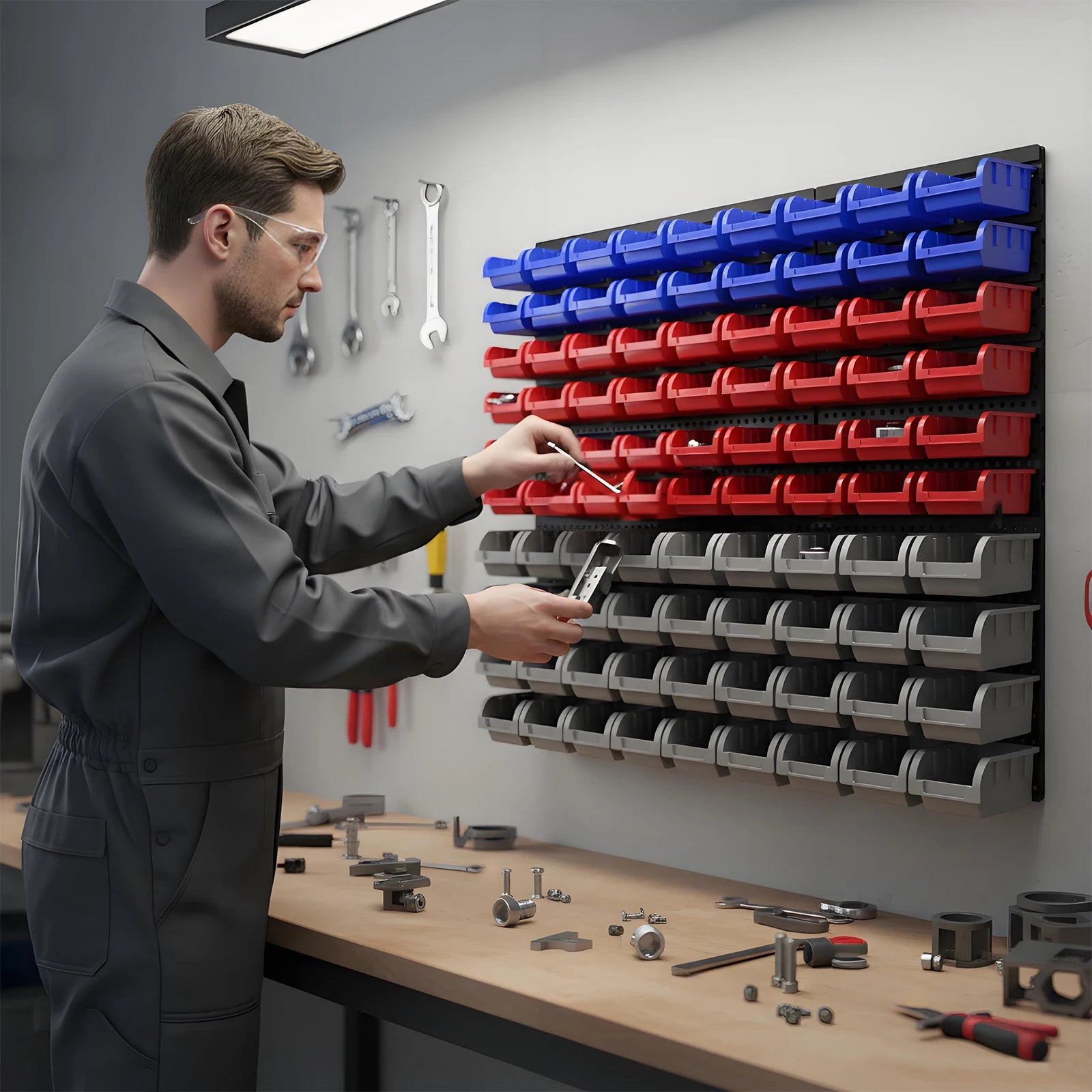 Wall-Mounted Tool Organizer System