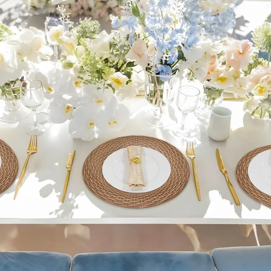 Faux Rattan Charger Plates